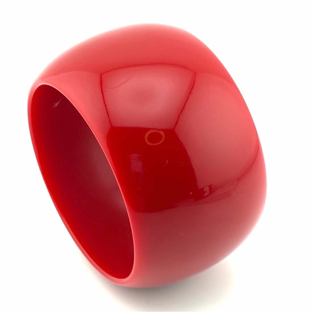 Art Deco Bakelite Bangle Bracelet "Bulls Eye" or "Tomato" Color